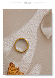 18K Gold Plated Statement Stainless Steel Metal Double Color Geometric Casting Ring