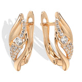 14K Gold Filled AAA White Zircon Diamonds Heart & Arrow Stone Cut Clip Elegant Earrings