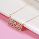 Marvelous Square 14K Filled Rose Gold AAA Zircon Diamonds Necklace - Fashion High Quality Daily Fine Jewellery