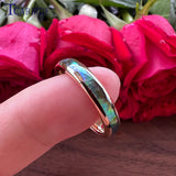 Abalone Shell Inlay Domed Polished 4mm Tungsten Wedding Women Rings