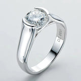 2 Carat VVS1 D Colour Moissanite Diamond Solitaire Sterling Silver Engagement Ring
