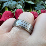 Grooved Stepped Finish 4 Colors 8mm Men Women Tungsten Satin Wedding Rings