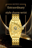 New Arrival Triangle Design Golden Waterproof Stainless Steel Men Sports Quartz Watches - Popular Choice