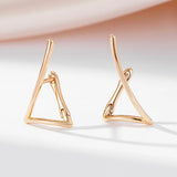 14 Karat Rolled Gold Triangle Simple Design Drop Daily Earrings For Women
