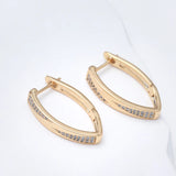 14 Karat Gold Filled Trendy AAA Cubic Zircon Diamonds Luxury Hoop Vintage Earrings