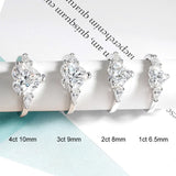 Superb 1/2/3/4CT Heart Cut VVS1 D Colour Moissanite Diamond Engagement Silver Ring