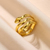 New In Stainless Steel 14K Gold Colour Rings For Women and Girls - Ideal Trendy Fashion Rings, Ideal Gifts - The Jewellery Supermarket