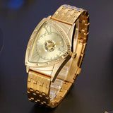 Luxury Brand Triangle Men Sports Quartz Watches For Men - Stainless Steel Golden Waterproof Popular Wrist Watches