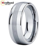Dome Band Center Brushed 8MM 10MM Men's and Women's Tungsten Carbide Rings