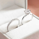 Remarkable 2mm VVS1 D Colour Moissanite Diamonds 18KGP Silver Eternity Ring