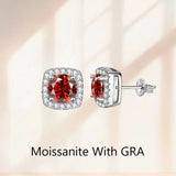 GRA Certificate 0.3ct 0.5ct 1.0ct 2.0ct Moissanite Diamonds Stud Silver Earrings