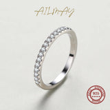 Real Sterling Silver Fashion Wedding Stackable AAAA Lab Created Diamond Ring