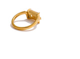 Delicate 18K Gold Plated AAA Shiny Cubic Zirconia Diamond Rectangle Premium Ring