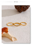 18K Gold Plated New Stainless Steel AAA Cubic Zirconia Layered Round Stackable Ring