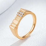 Unique Luxury Shiny 14K Rolled Rose Gold AAA Zircon Diamonds Rings For Women - Party Daily Fine Jewellery