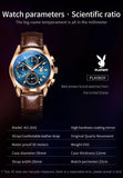 Men's Fashion Quartz Wristwatch High Quality Casual Waterproof Multifunctional Watch with Stopwatch Alarm