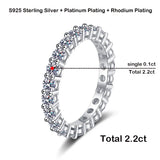 Super 3mm VVS1 D Colour Moissanite Diamonds Eternity Stackable Wedding Silver Ring