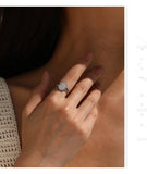 Luxury Button Sparkling Moissanite 925 Sterling Sliver Wedding Rings Fine Jewellery
