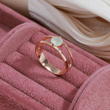 14K Filled Gold Emerald Green AAA Zircon Diamond Cutout Ring Fine Jewellery