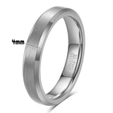 Brushed Silver Black Gold Colour 4/6/8/mm Tungsten Carbide Engagement Rings