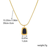 New 316L Stainless Steel Black White Geometric Necklace Bracelets Earrings For Women - New Trendy Jewellery Set - The Jewellery Supermarket
