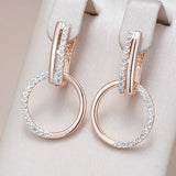 Stylish Round 14K Filled Gold AAA Zircon Diamonds Drop Earrings Daily Jewellery