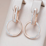 Stylish Round 14K Filled Gold AAA Zircon Diamonds Drop Earrings Daily Jewellery
