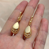 14 Karat Rolled Gold Luxury Retro Water Drop Pendant Women's Earrings 585 Rose Gold Color Daily Fashion Multipurpose Exquisite Jewellery