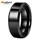 High Quality Beveled Edges Flat Polished 6/8MM Men Women Tungsten Carbide Rings