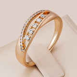 Trendy High Quality AAA Zircon Diamonds 14K Filled Rose Gold Rings For Women - Luxury Party Fine Jewellery