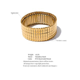 New Trendy Stainless Steel Elastic Metal Wide Bracelet Bangle Gold Silver Colour High Quality Jewellery - The Jewellery Supermarket