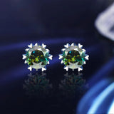 Sparkling 925 Sterling Silver D Colour VVS1 Moissanite Diamonds Snow Stud Earrings