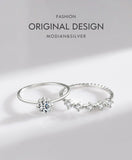 Silver Classic Sparkling AAAA Simulated Diamonds Stackable Wedding Sets -  Engagement Statement Jewellery - The Jewellery Supermarket