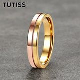 Fashion 4mm Two Tone Tungsten Carbide Wedding Egagement Rings For Men and Women