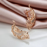 14K Rolled Gold Long Tassel Pendant AAA Zircon Diamonds Luxury Personality Earrings