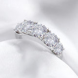 5 Stones 18KGP 3.6CT All Moissanite Sparkling Diamonds Rings for Women Engagement Wedding Sterling Silver Jewellery