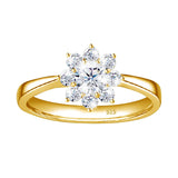 Lovely 1 Carat Moisanite Diamond Rings For Women With Sunflower Design -  Fine Jewellery For Engagement - The Jewellery Supermarket