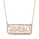 Marvelous Square 14K Filled Rose Gold AAA Zircon Diamonds Necklace - Fashion High Quality Daily Fine Jewellery