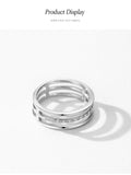 Three Line 925 Sterling Silver with Dazzling AAAA Lab Created Diamonds Ring
