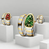New Classic Top Brand Bling Zircon Diamonds Snake Shape Gold Silver Colour Scaleable Bracelet Ladies Quartz Watches