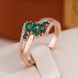 Fabulous Green AAA Zircon Diamonds 14K Gold Filled  Luxury Ring Fine Jewellery