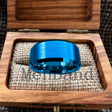 Brushed Finish Beveled Polished Edge 10/12mm Men Wedding Black Tungsten Rings