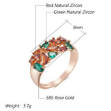 Hot Shiny AAA Zircon Crystals Trendy Rolled 14K Rose Gold Rings For Women Daily Fine Jewellery Best Crystal Gift