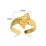 New in Stainless Steel Rings For Women Girls - Butterfly Heart Round 18K Gold Colour Minimalist Cute Oval Rings - The Jewellery Supermarket