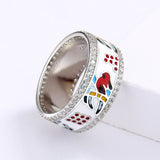 New Creative Bird Shape Fashion Handmade Enamel AAA Zircon Animal Ring