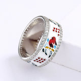 New Creative Bird Shape Fashion Handmade Enamel AAA Zircon Animal Ring