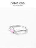 Romantic Dazzling Pink Heart AAAA Lab Created Diamond 925 Sterling Silver Ring