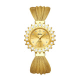 Elegant Temperament Fashion Rhinestone decorated dial Mesh wristband design Women's Quartz Watches