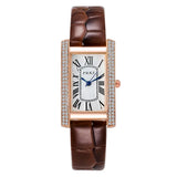 Luxury Design Vintage Classic Cz Diamonds Starry Square Simple and Stylish Roman Numeral Casual Quartz Wristwatch