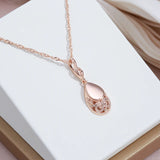 Vintage Glossy Simple Water Drop Filled Rose Gold of 14-Karat Purity Pendant Necklace -  Ethnic Style Jewellery